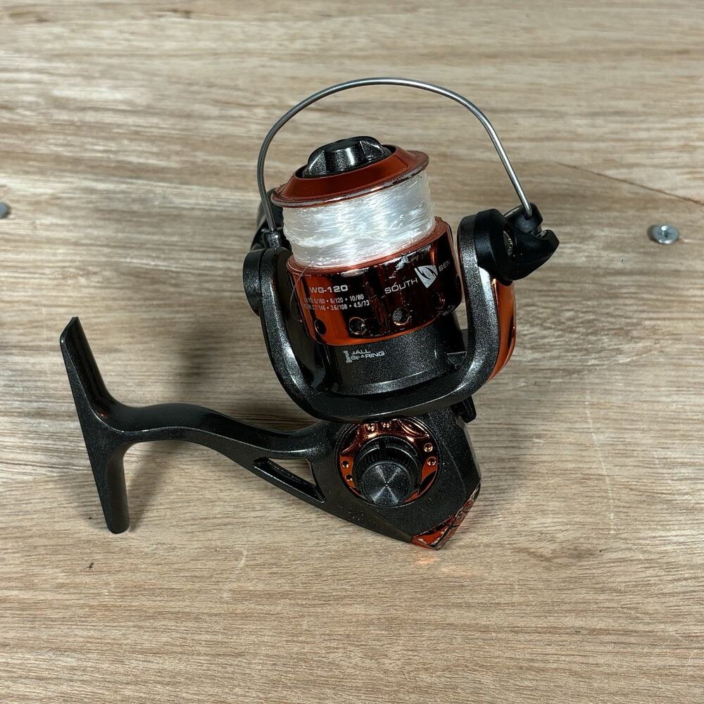 South Bend WG-120 Spinning Fishing Reel Ball Bearing‎ 5.4:1 Gear Ratio Orange